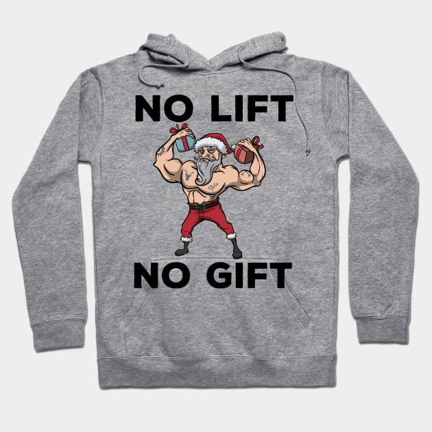 Workout Lifting Lifter Santa Claus Gym Christmas Fitness Hoodie by TellingTales